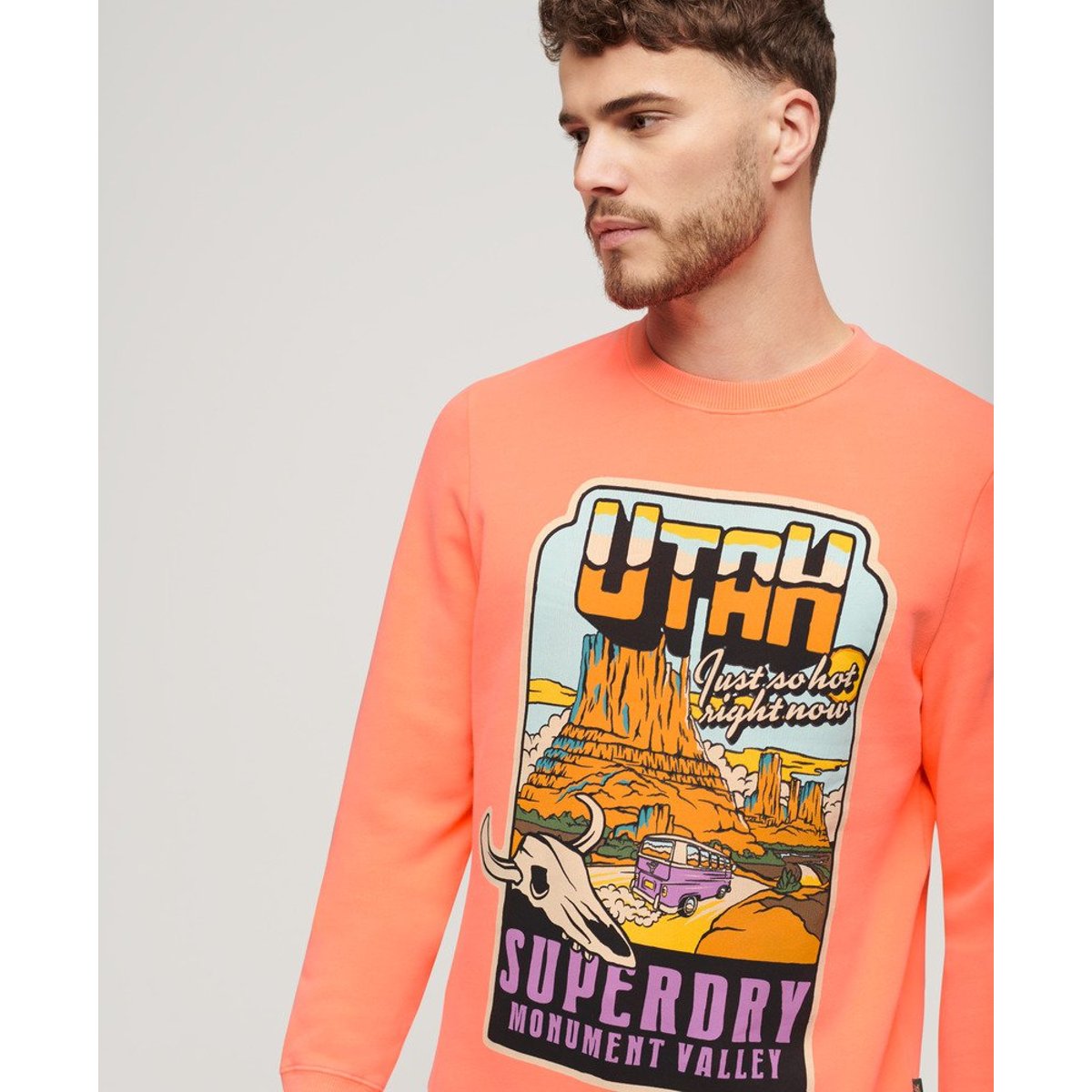 Sweat ample fluo Travel orange sunblast, SUPERDRY
