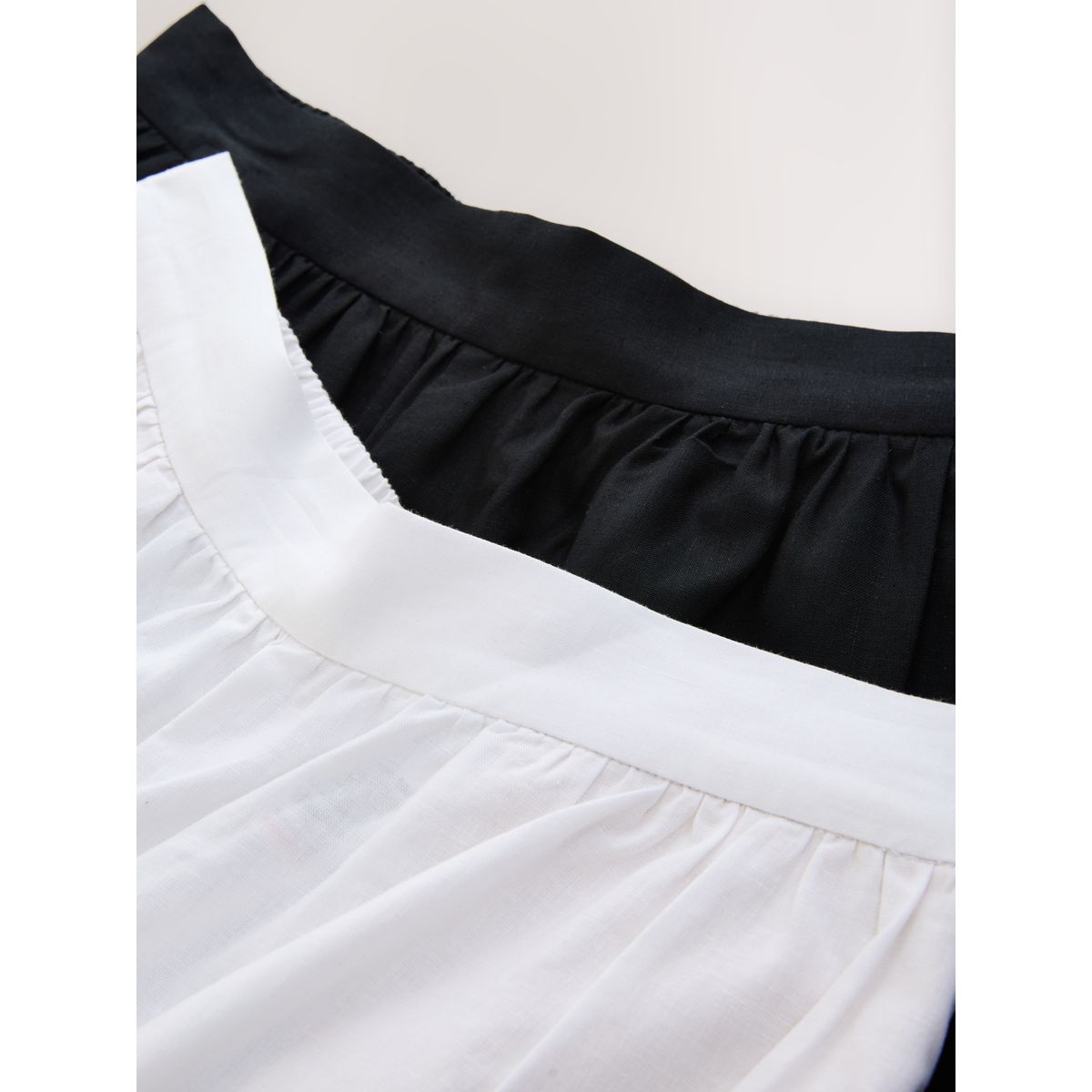 Pantalon bouffant en lin mélangé, lot de 2 blanc/noir, NEXT