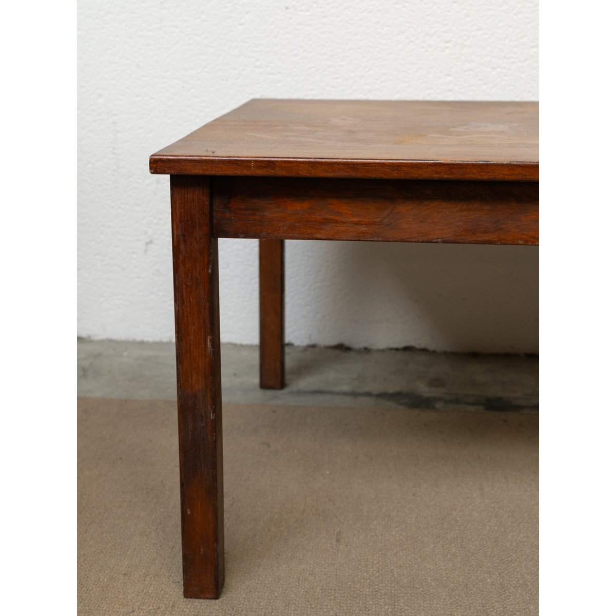 Grande table basse en bois Léonie N°1071 - Bon état bois foncé, DEBONGOUT