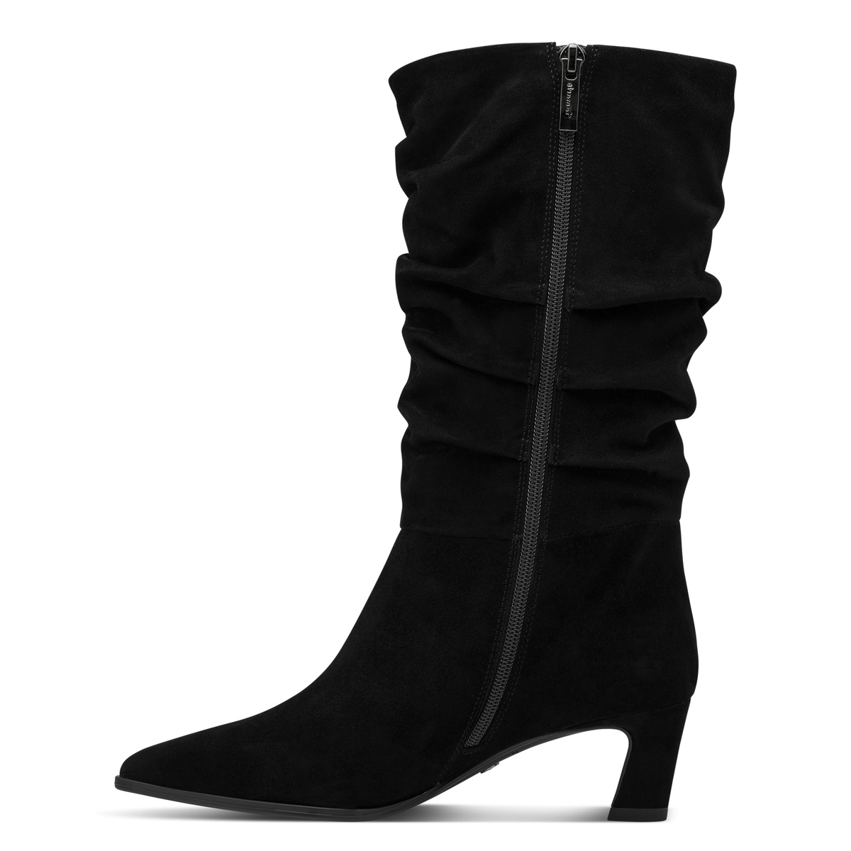 Bottine en cuir noir, TAMARIS