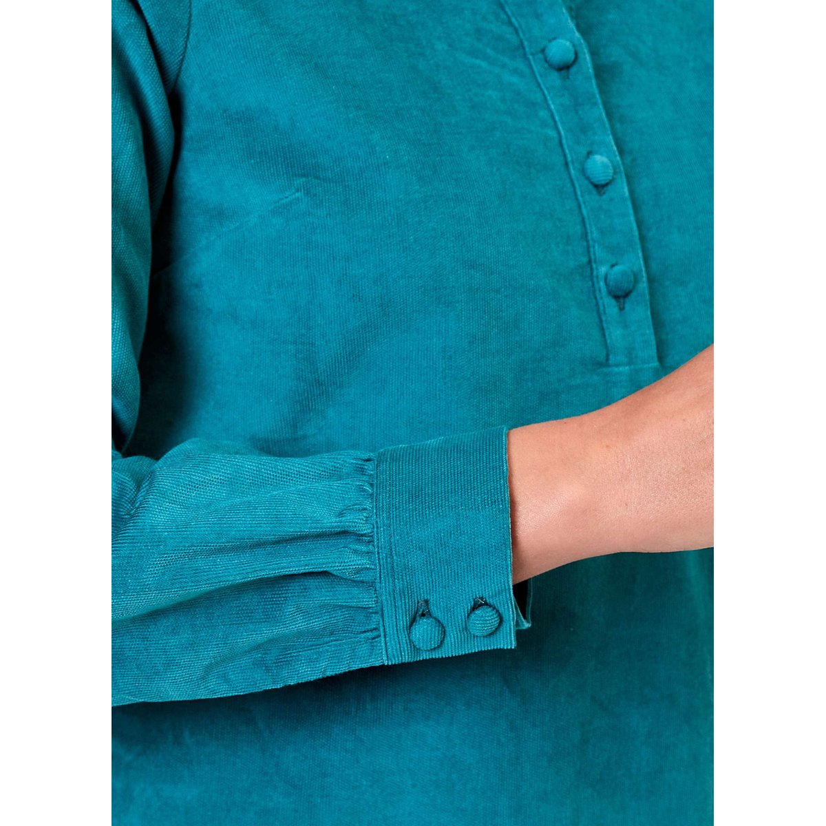 Robe droite velours côtelé bio PASSO bleu atlantic, PRINCESSE NOMADE