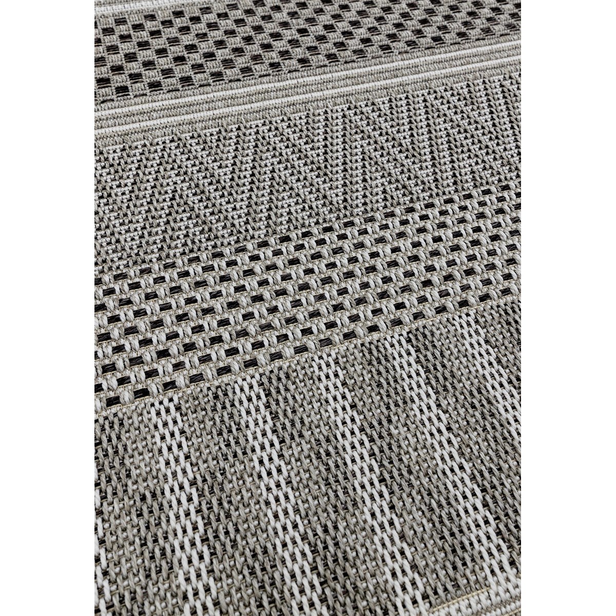 Tapis intérieur extérieur tissé plat LOGGIA gris, NOVATREND