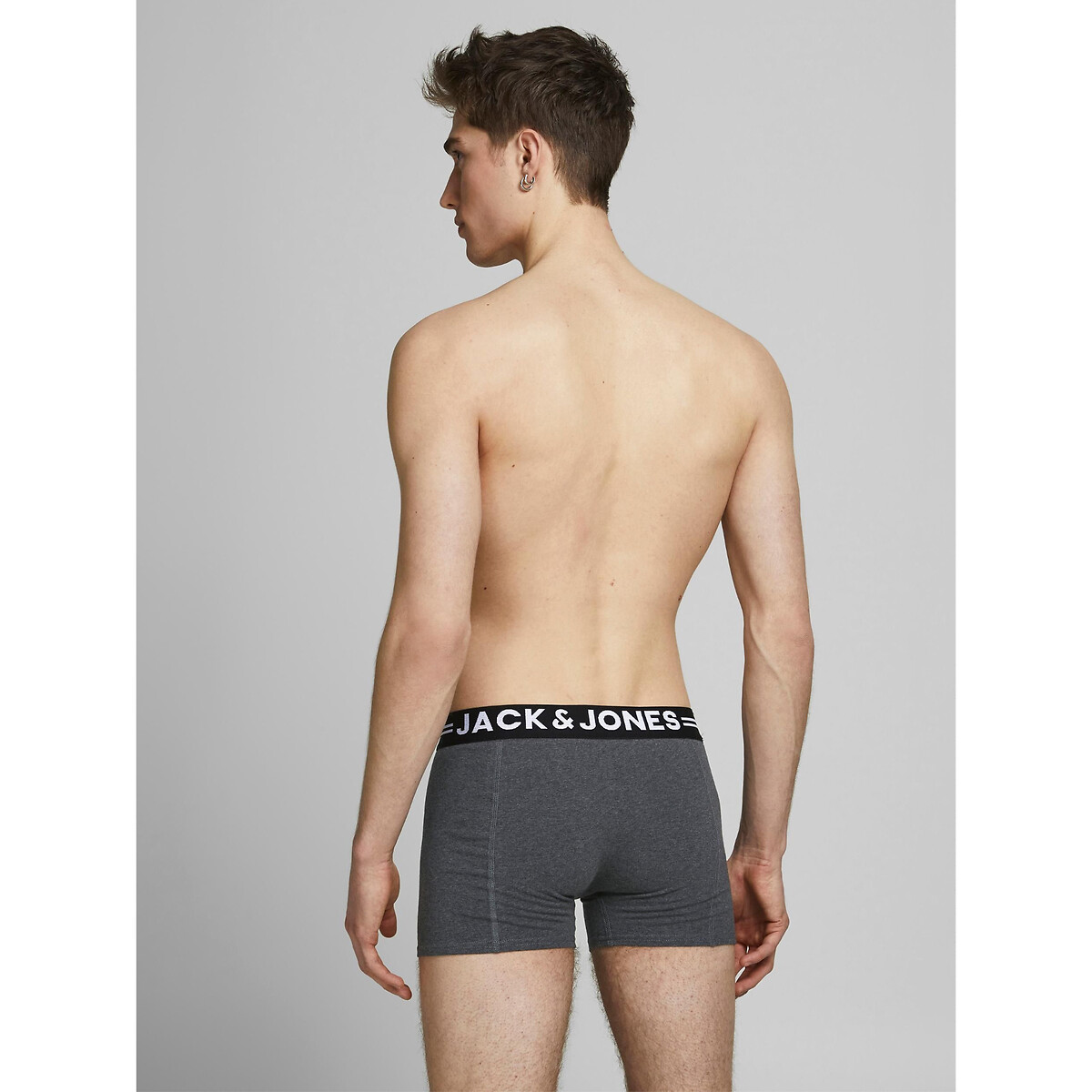 Set van 3 boxershorts rood + antraciet + marine, JACK & JONES