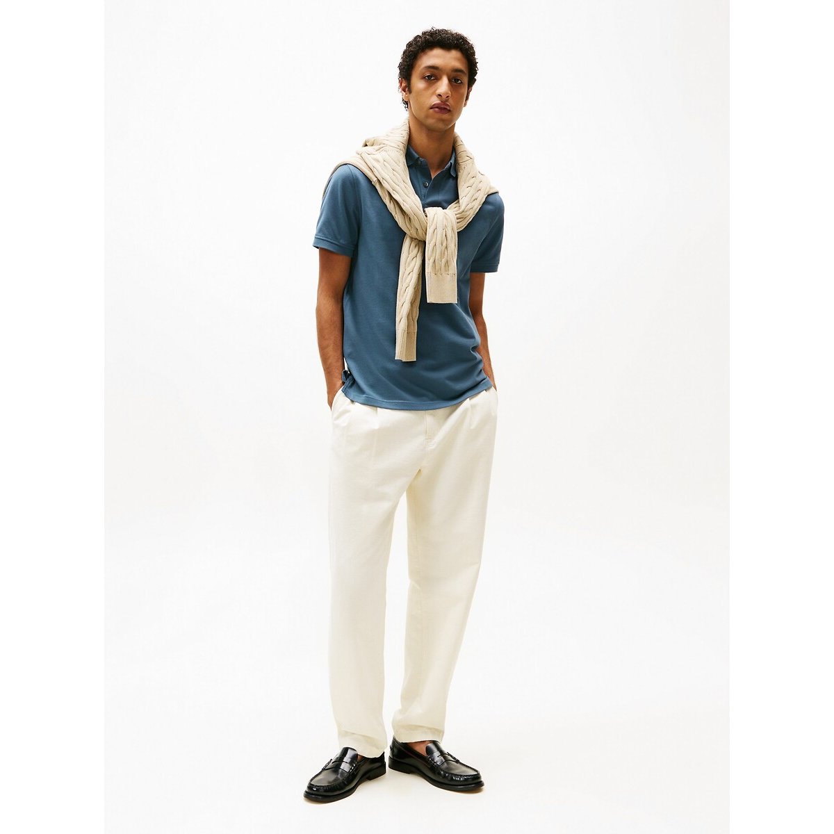 Polo  manches courtes regular 1985 bleu indigo, TOMMY HILFIGER
