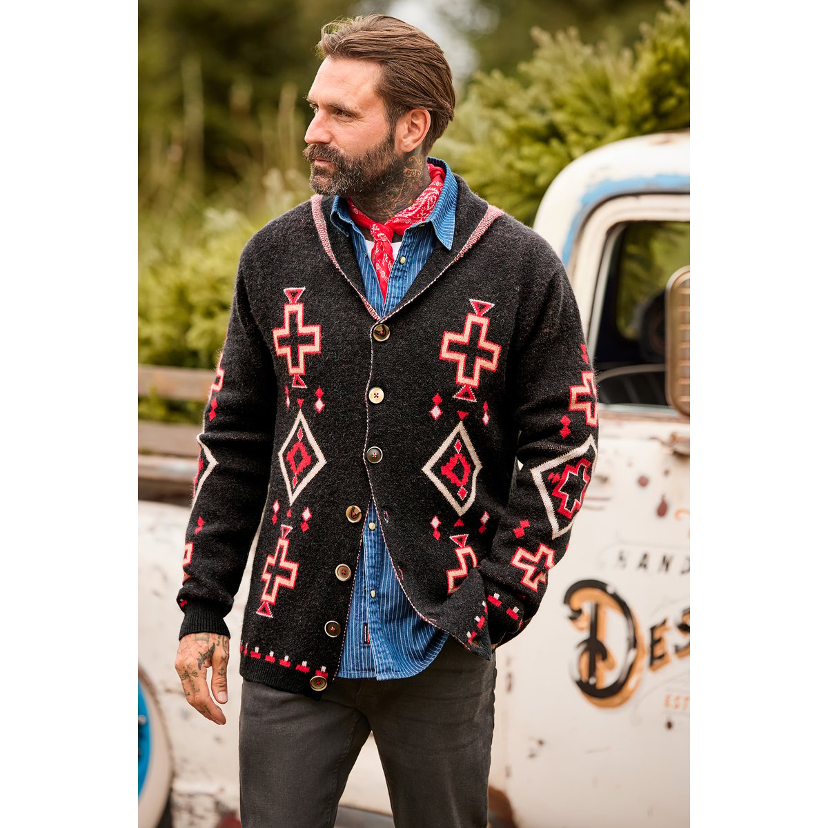 Cardigan au Motif Parfait noir, JOE BROWNS