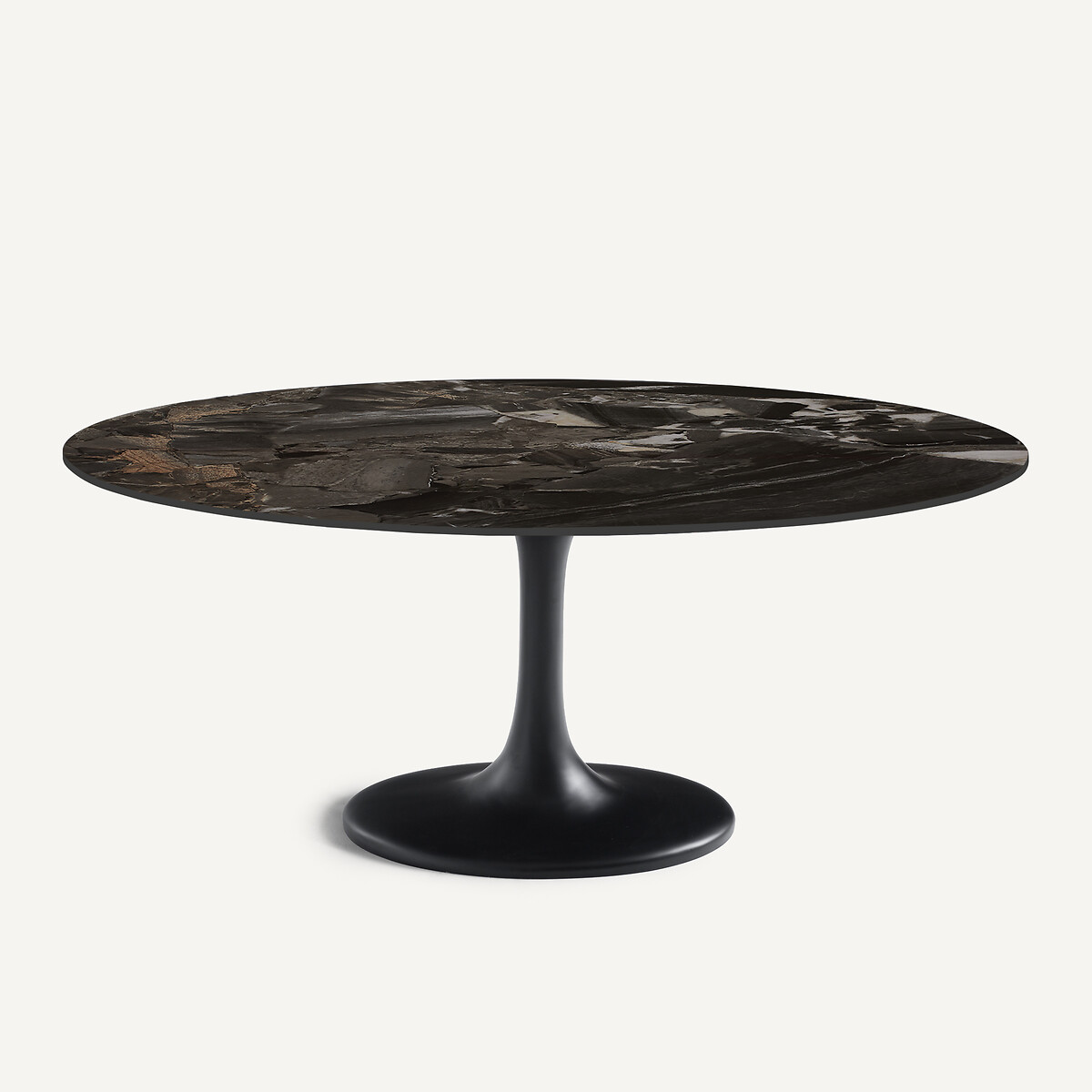 Plateau de table ellipse en céramique, longueur 170 cm, ELIPSO céramique marbre anthracite, AM.PM