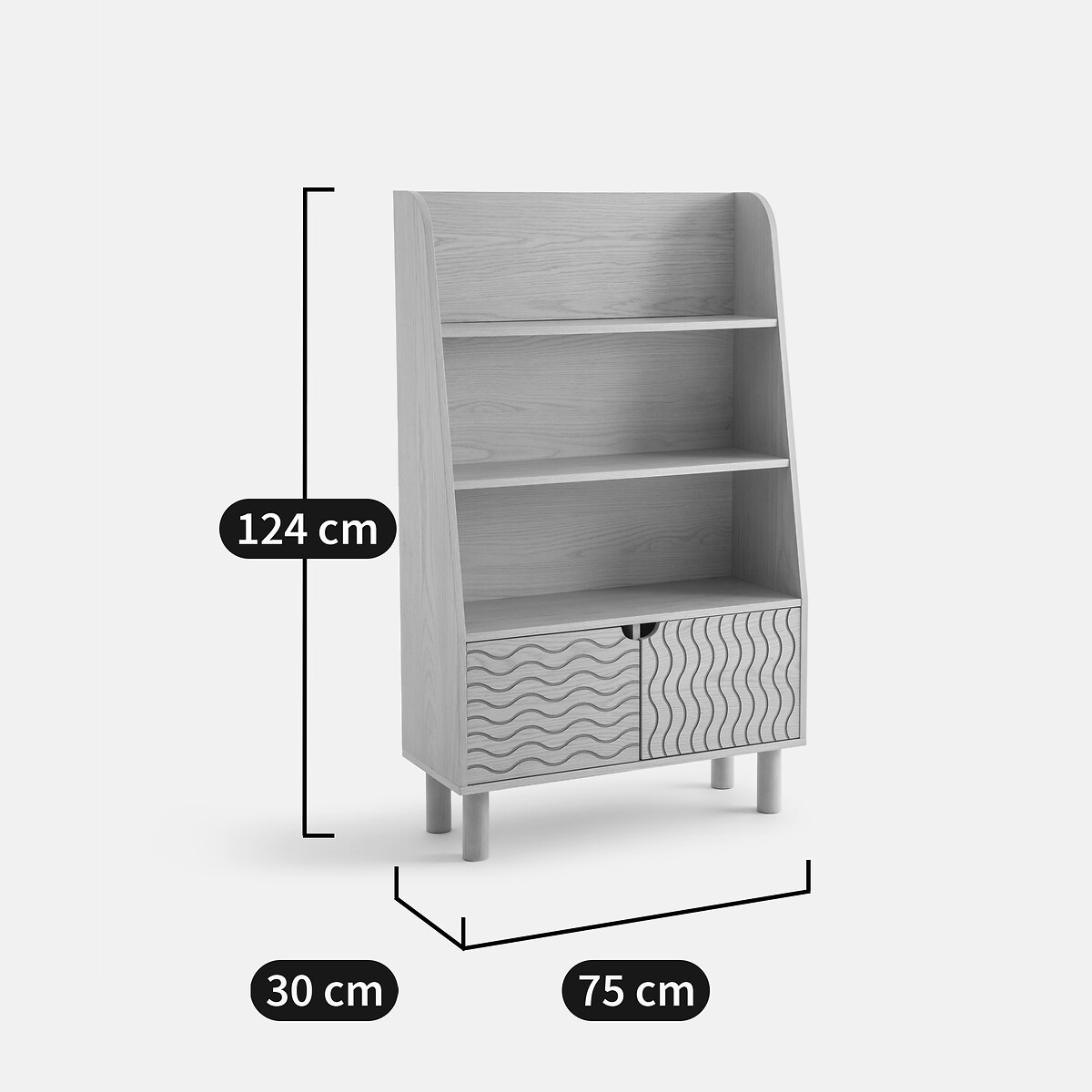 Etagère/bibliothèque, Wave plaqué chêne, LA REDOUTE INTERIEURS