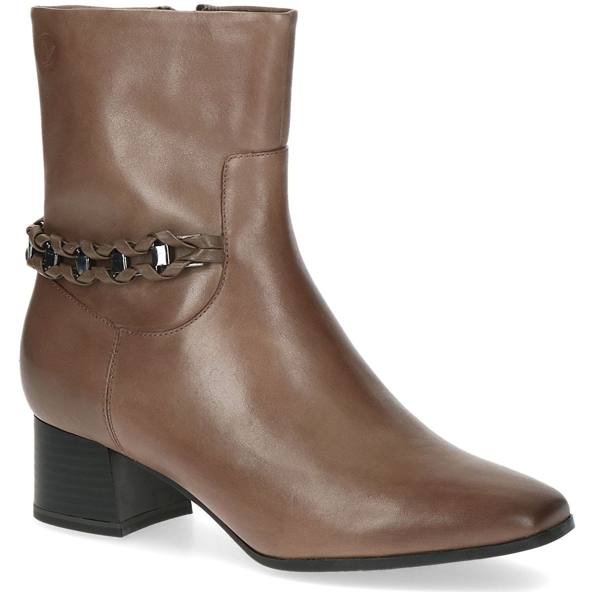 Bottine en cuir marron cognac cuir, CAPRICE