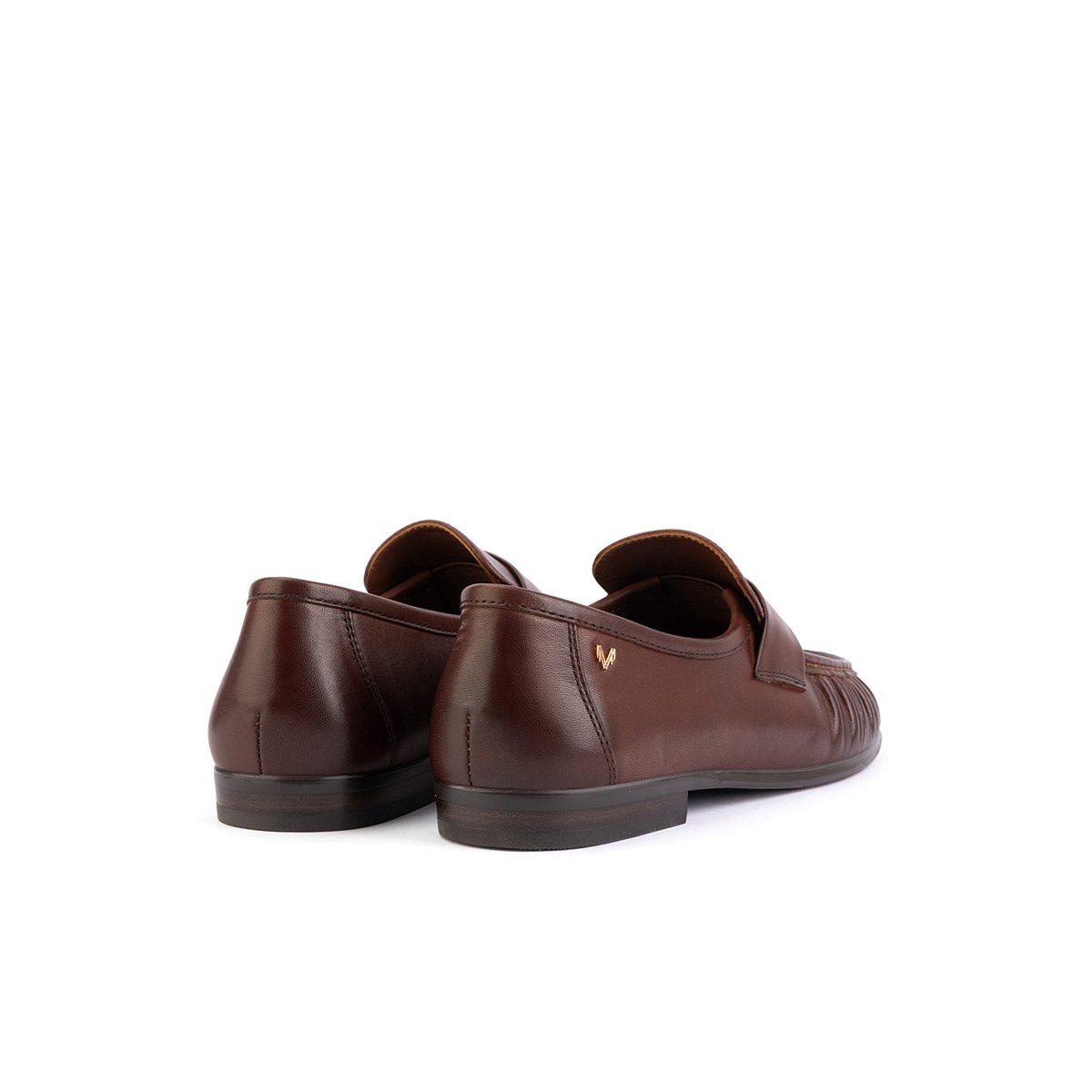 Mocassins cuir Baracchini cafe, MARTINELLI