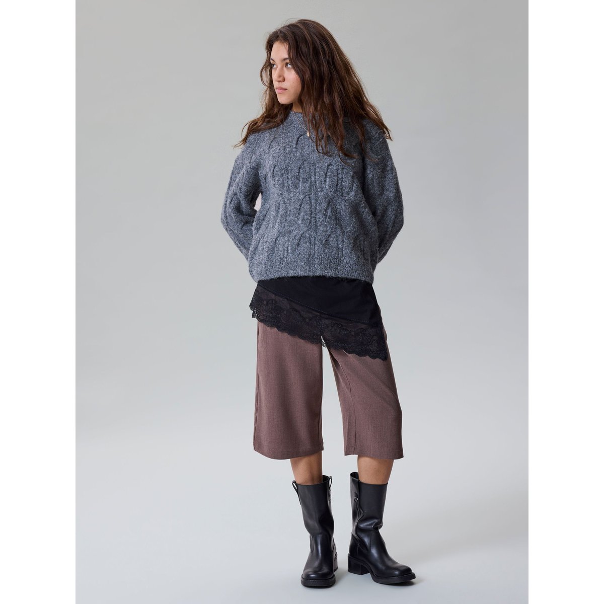 Pull En Maille gris - dark grey melange1, NAME IT