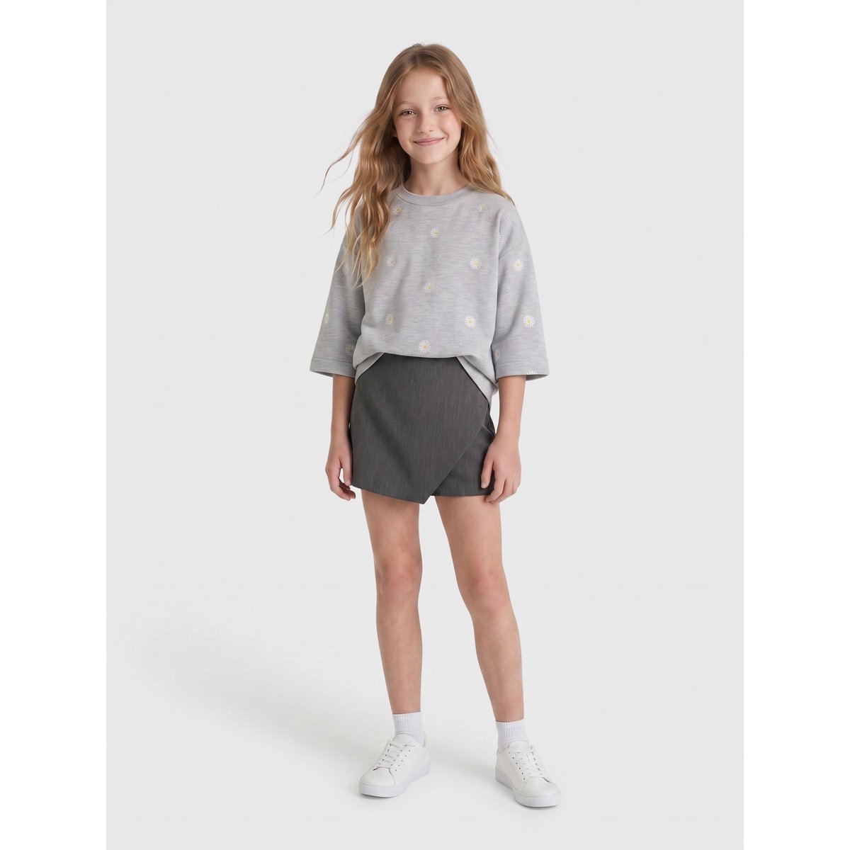 Jupe dark grey melange, KIDS ONLY