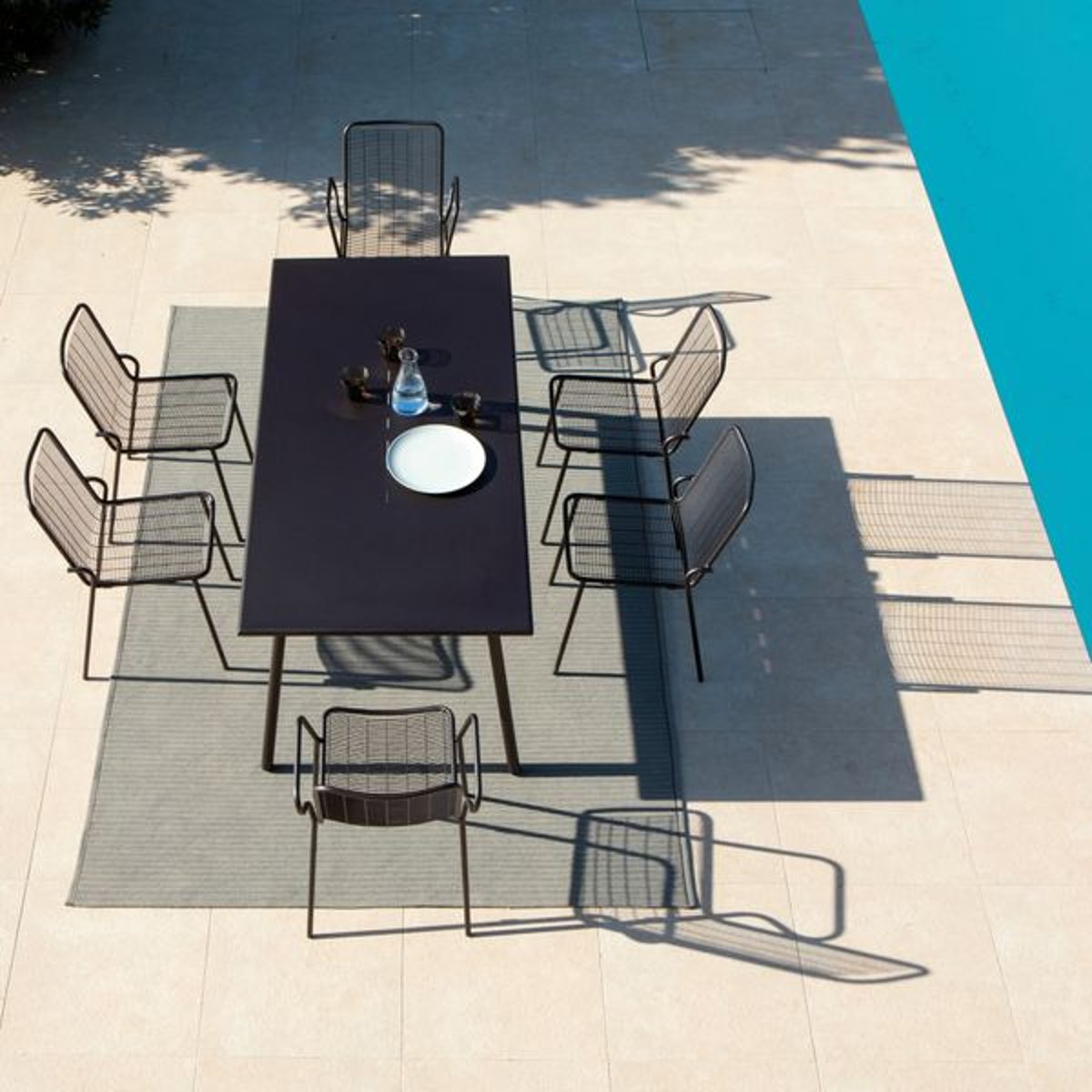 Chaise repas outdoor métal anthracite, ZAGO