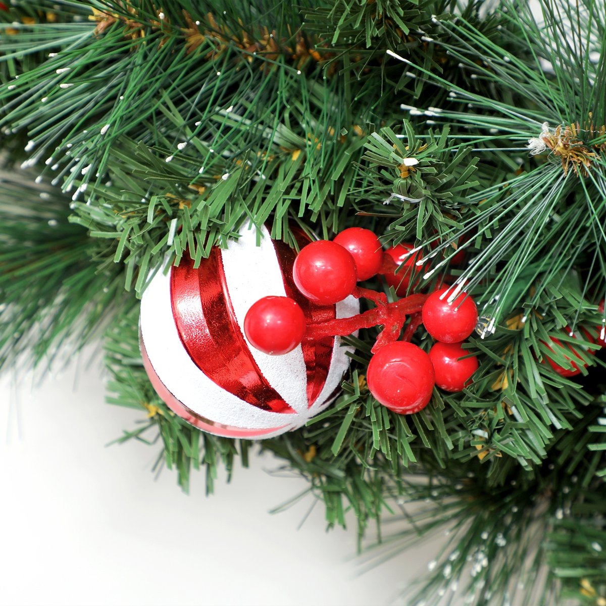 Couronne de Noël Plastique Vert vert, HOMCOM