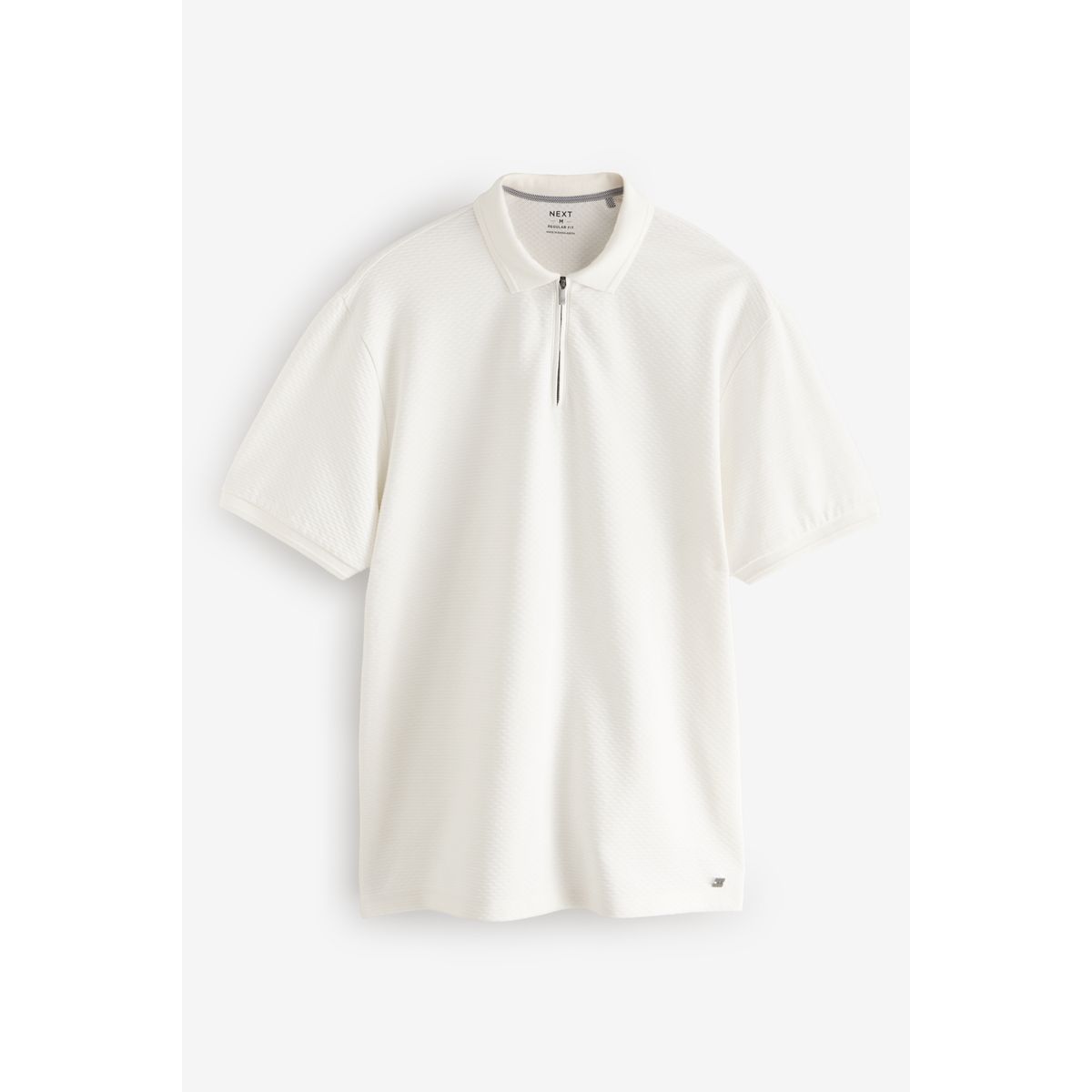 Polo texturé manches courtes à zip, lot de 3 noir/blanc/marine, NEXT