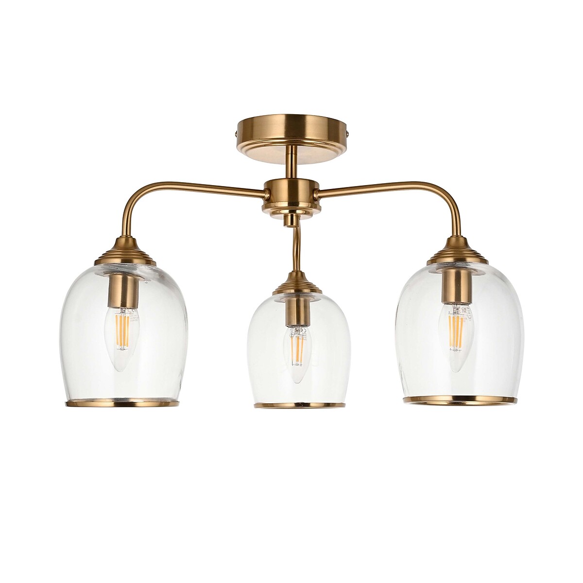 Ashbee 3-Light Semi-Flush Ceiling Light brass, ÉDITÉ