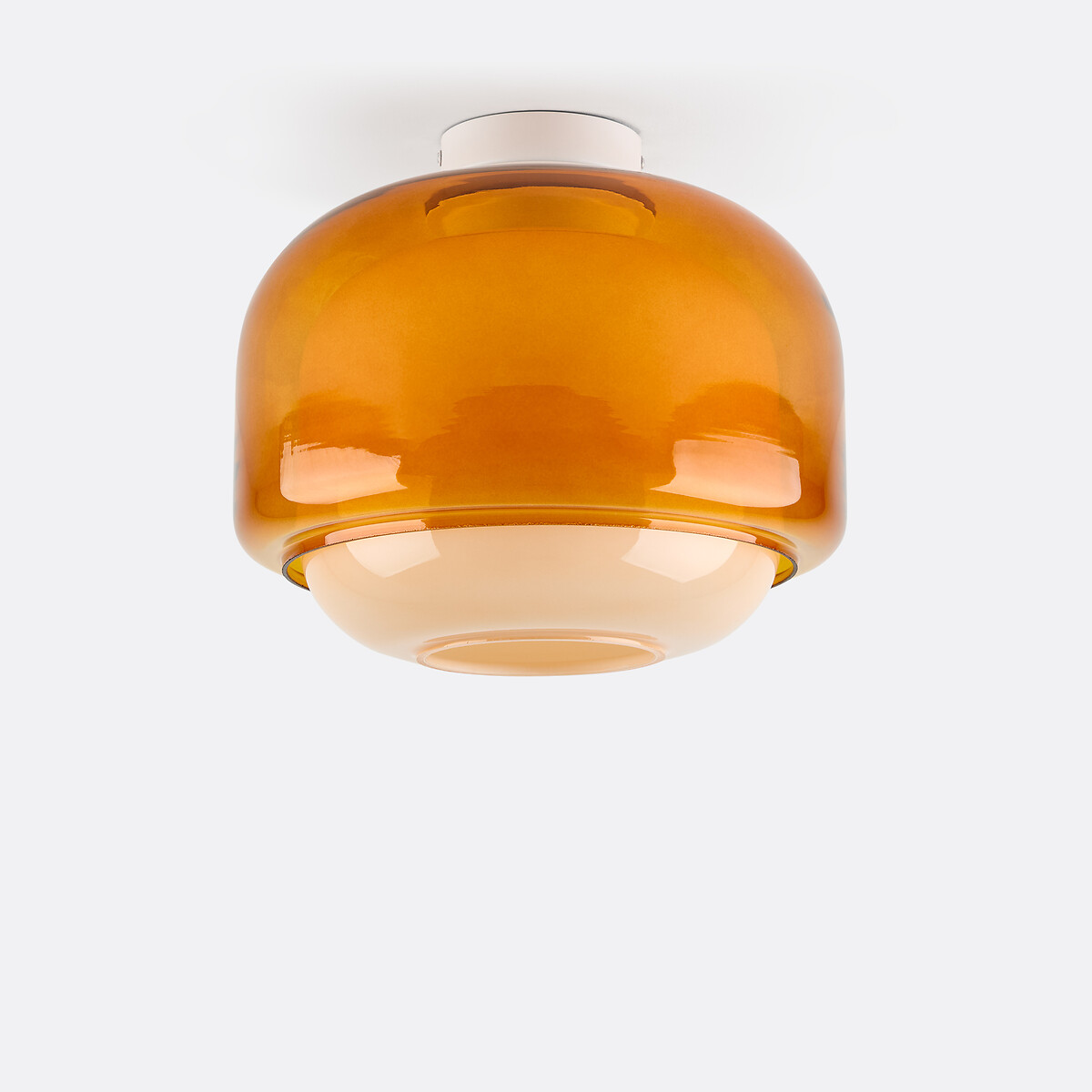 Gekleurde glazen plafondlamp, diameter 30,5 cm, Kinoko oranje , LA REDOUTE INTERIEURS