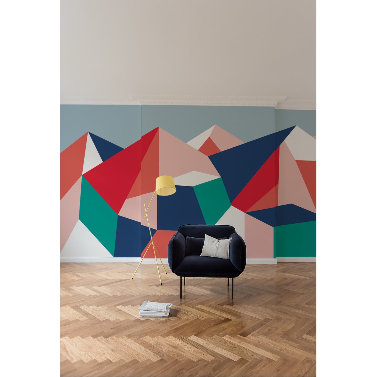 Papier peint panoramique Le grand paradis, Rose 255 x 250cm rouge, ACTE DECO