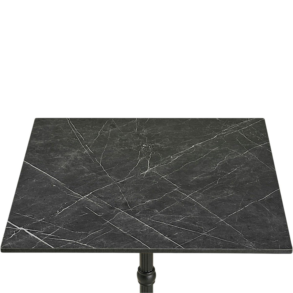 Table bistrot carrée effet marbre gris pied fonte 60 cm TORANO gris foncé, PIER IMPORT