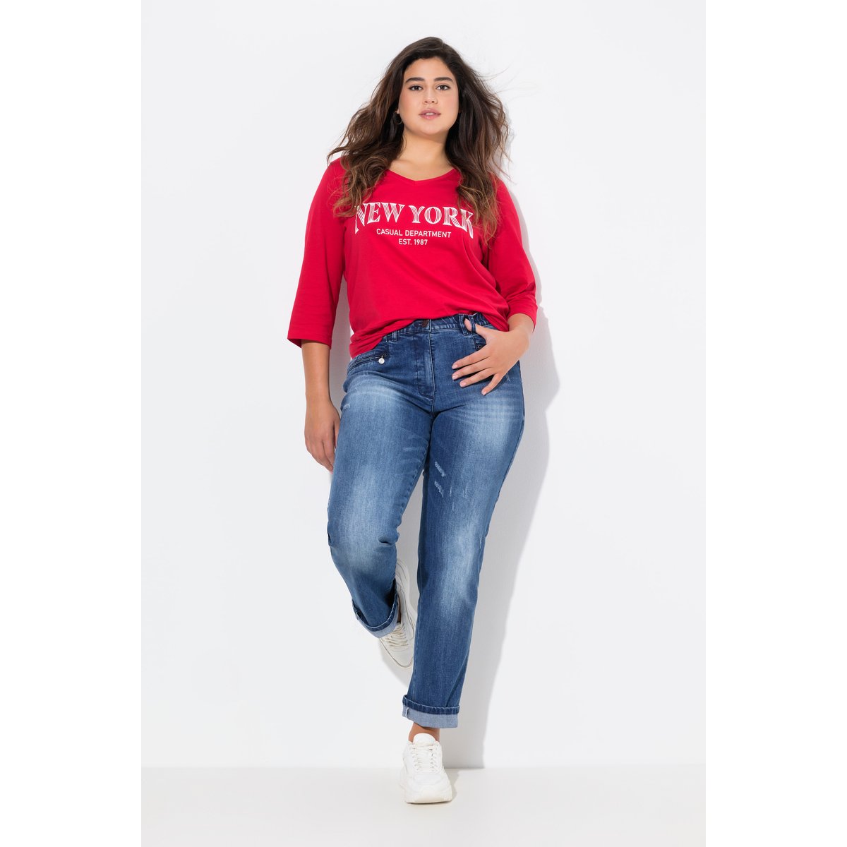 Jean Mony au look vintage jean bleu foncé, ULLA POPKEN
