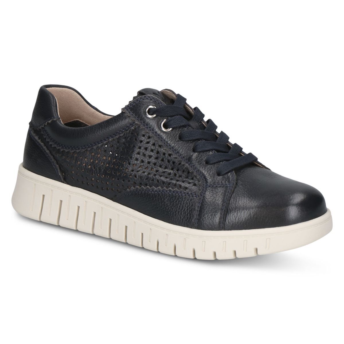 Basket en cuir bleu océan nappa, CAPRICE