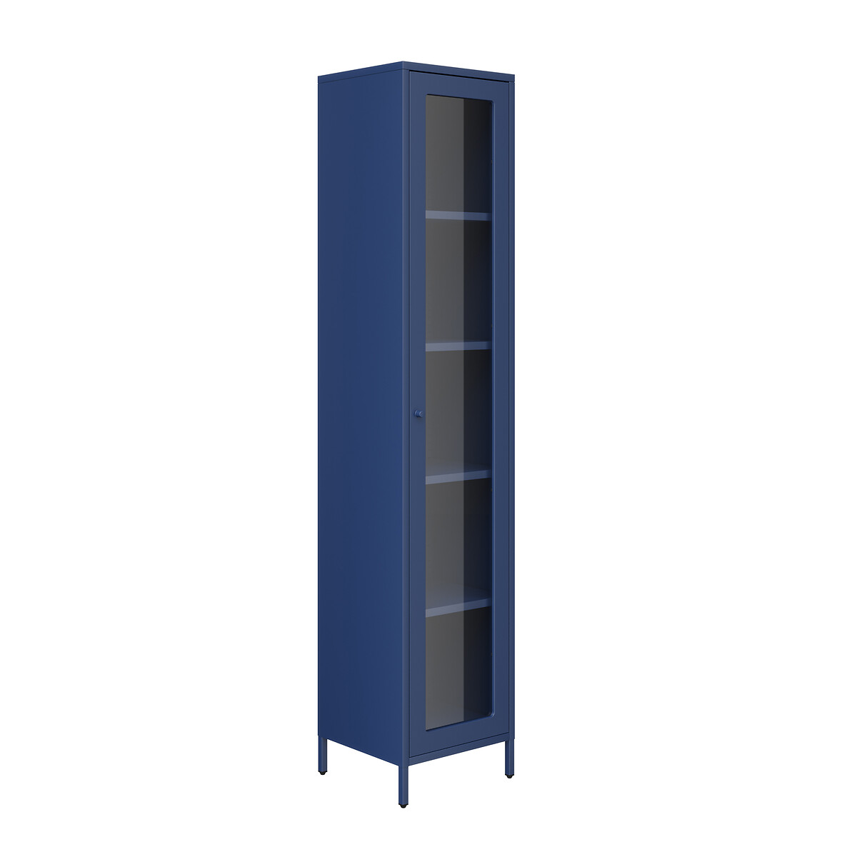 Talisk Industrial Metal and Glass Cabinet blue, SO'HOME