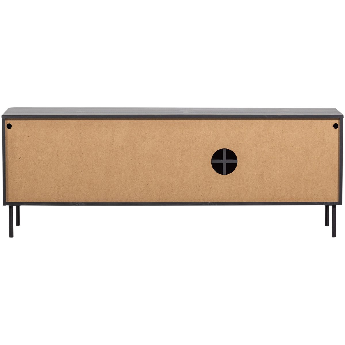 Meuble tv en pin 154 cm GUNNAR noir, WOOOD