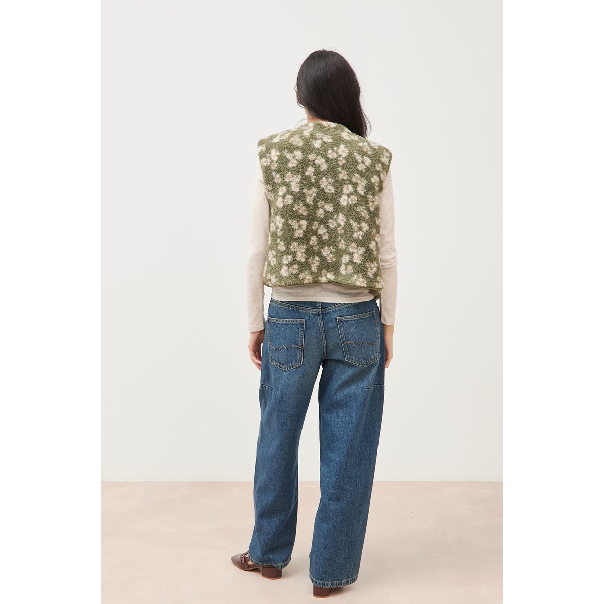 Gilet sans manches réversible vert kaki, BONOBO