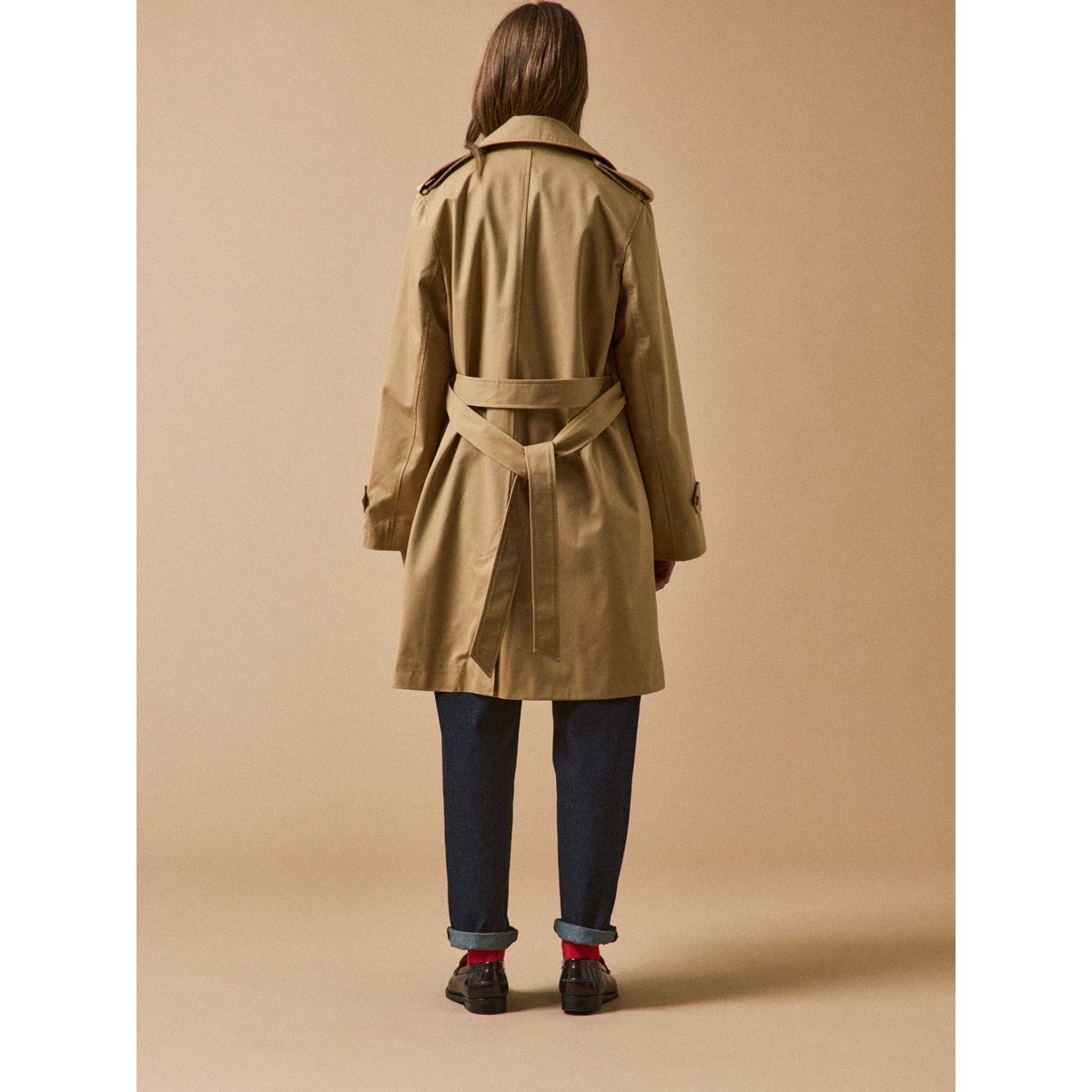 Trench long coton biologique beige, CYRILLUS