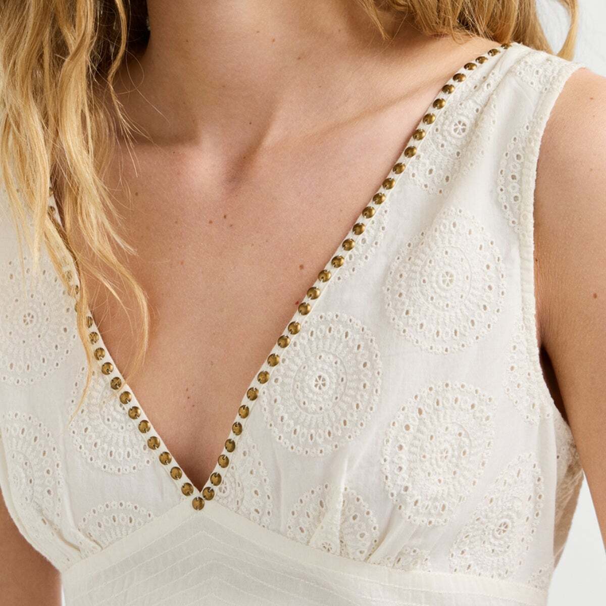 Robe Longue À Détails Ajourés blanc, PEPE JEANS