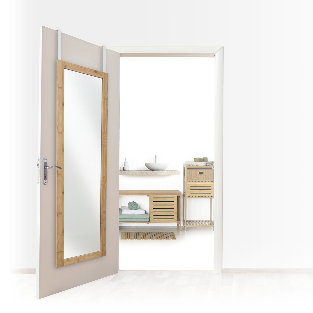 Miroir de porte en bambou marron, 5FIVE SIMPLY SMART