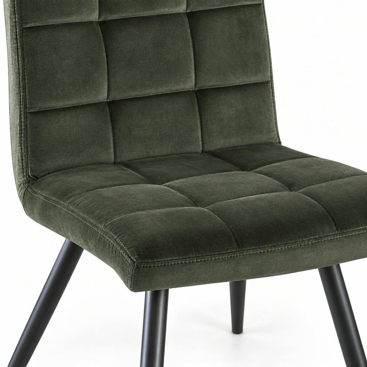 Chaise en velours capitonné (lot de 2) MALMOE kaki, PIER IMPORT