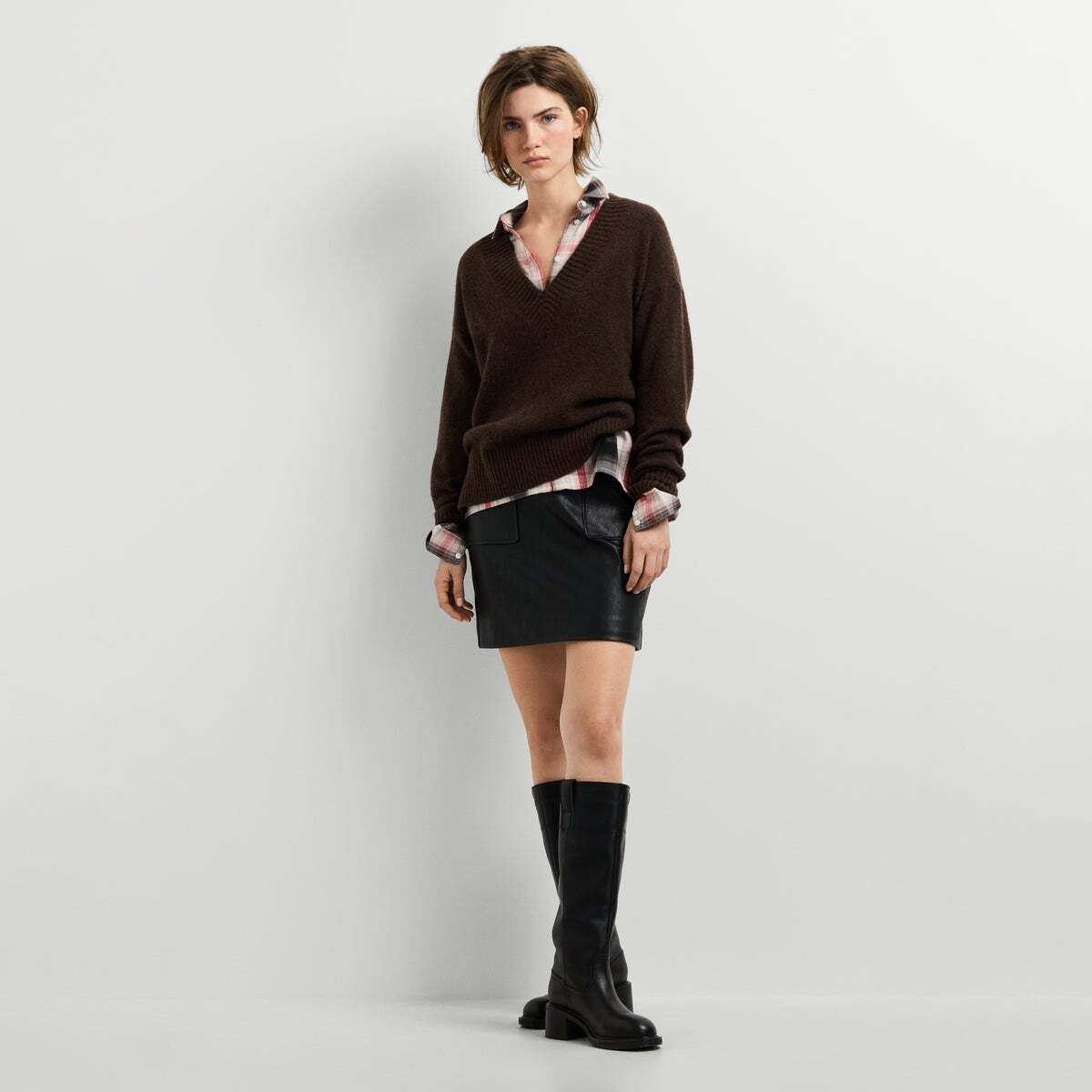 Pull Col V En Maille brun de trail, PEPE JEANS