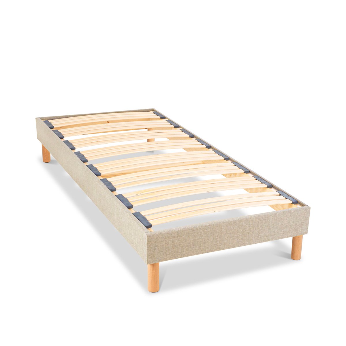 Ensemble Sérénade 180x200 cm Matelas Ressorts ensachés + Sommier Bois beige, BELLECOUR