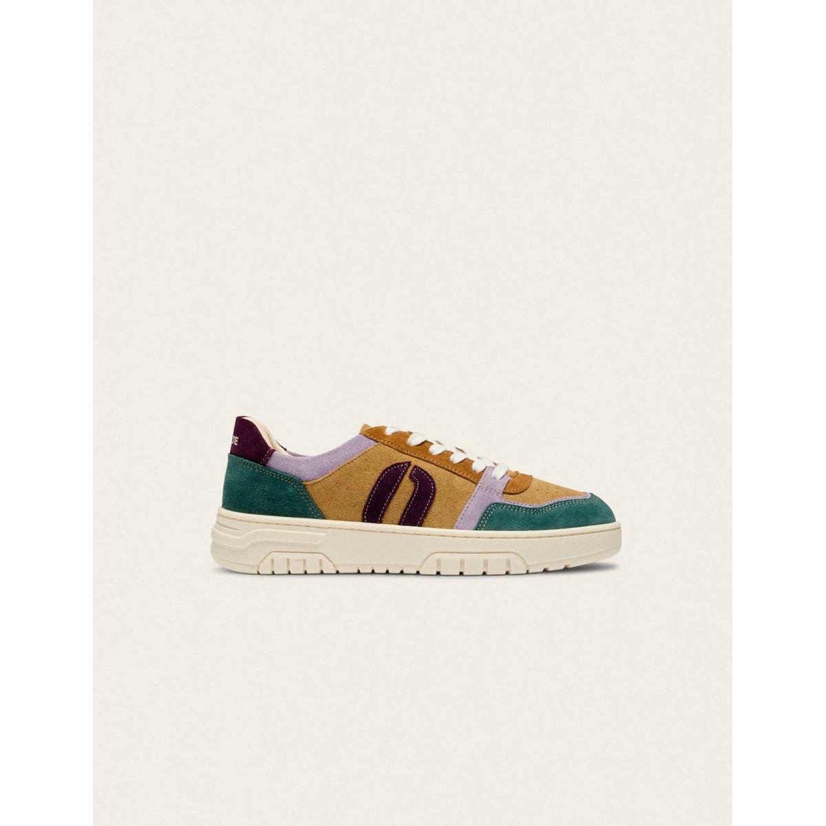 Baskets basses NORA vert lilas beige, ODAJE