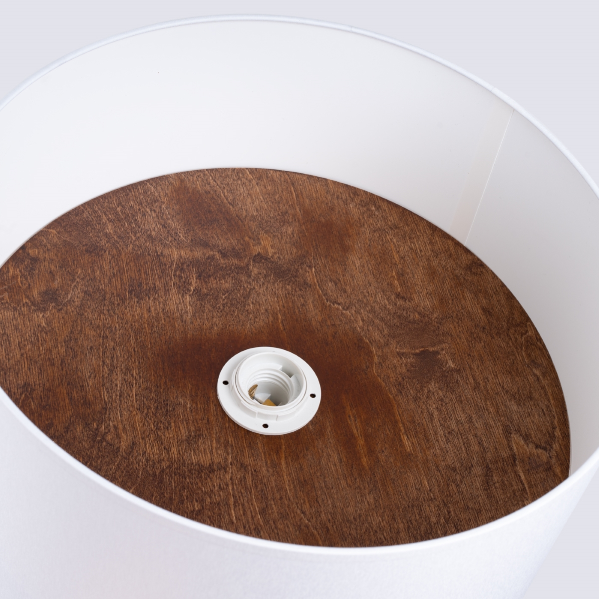 Plafonnier Tissu Blanc/Marron Foncé E27 1 Telesto blanc, EDEN