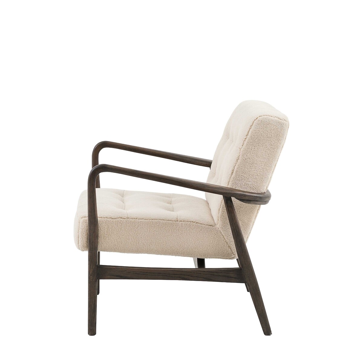 Humphrey Faux Sheepskin & Ash Wood Armchair off-white, ÉDITÉ