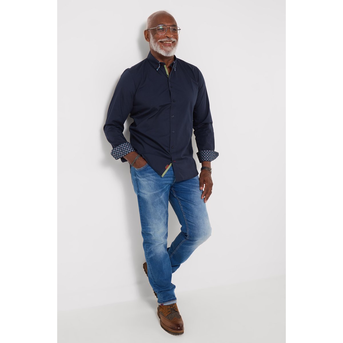 Ravissante Chemise à Double Col bleu, JOE BROWNS
