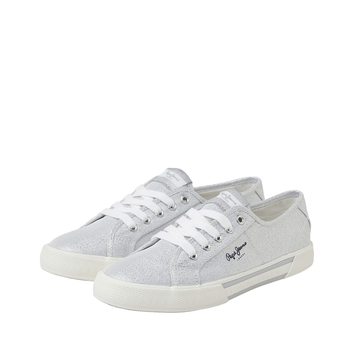 Sneakers in stof Brady zilver, PEPE JEANS