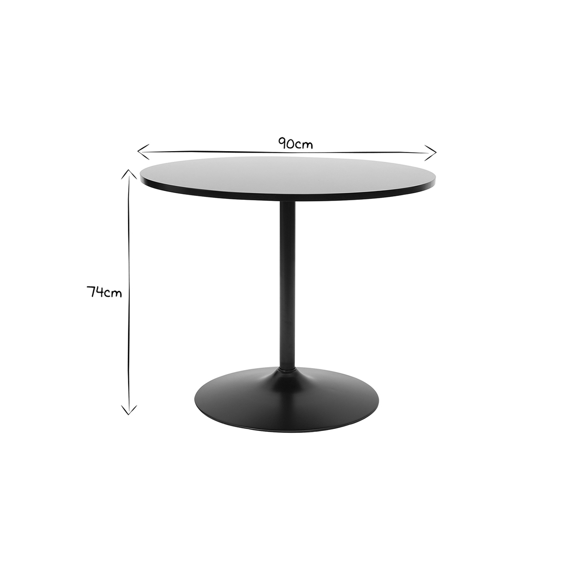 Table à manger design ronde D90 cm CALISTA blanc, MILIBOO