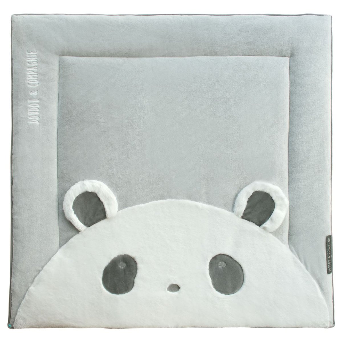 Tapis de chambre 100x100 cm Tapidou Panda gris, DOUDOU ET COMPAGNIE