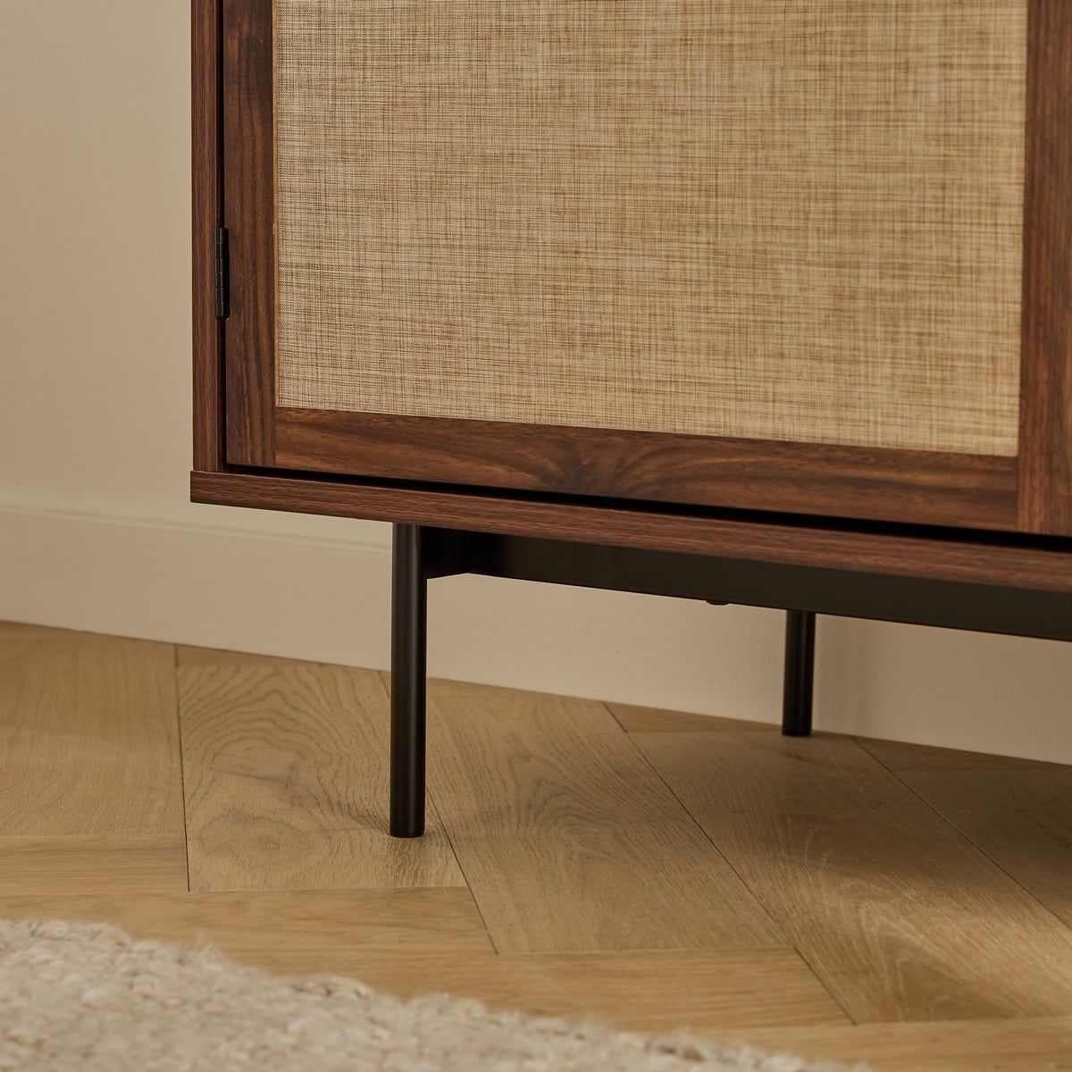 Buffet 3 portes décor noyer JETSON bois foncé, CALICOSY