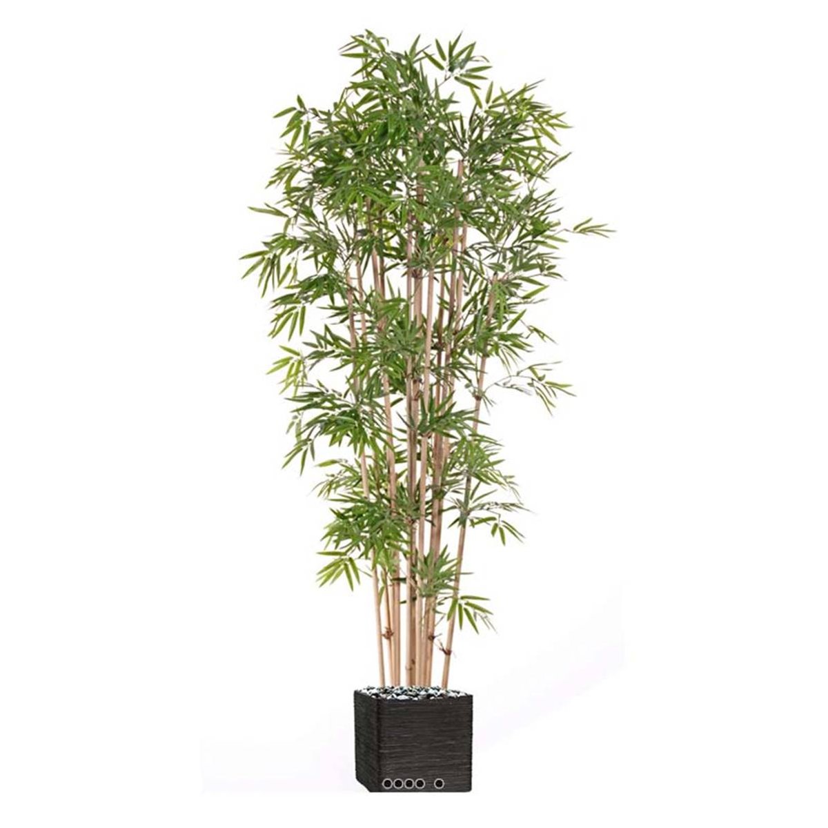 Bambou artificiel en pot 12 cannes, vert, ARTIFICIELLES