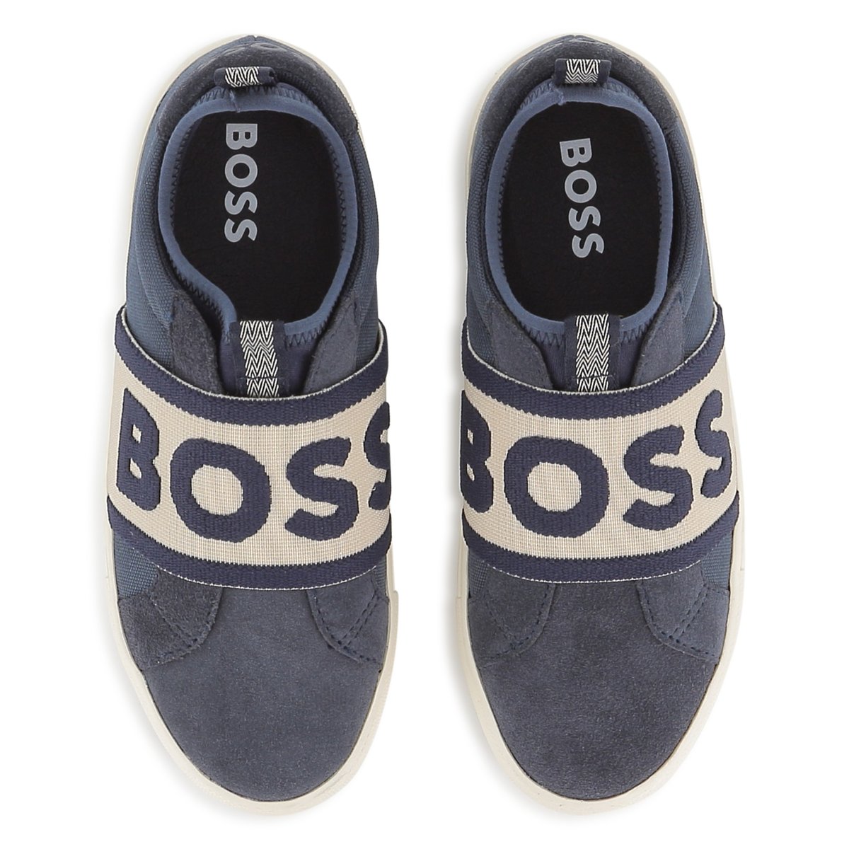 Sneakers elasticizzate bleu cargo, BOSS KIDSWEAR