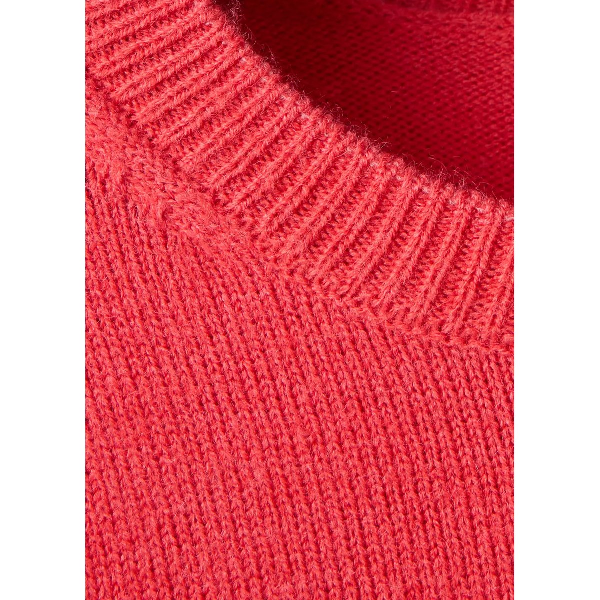 Pull en maille à col rond corail, MANGO