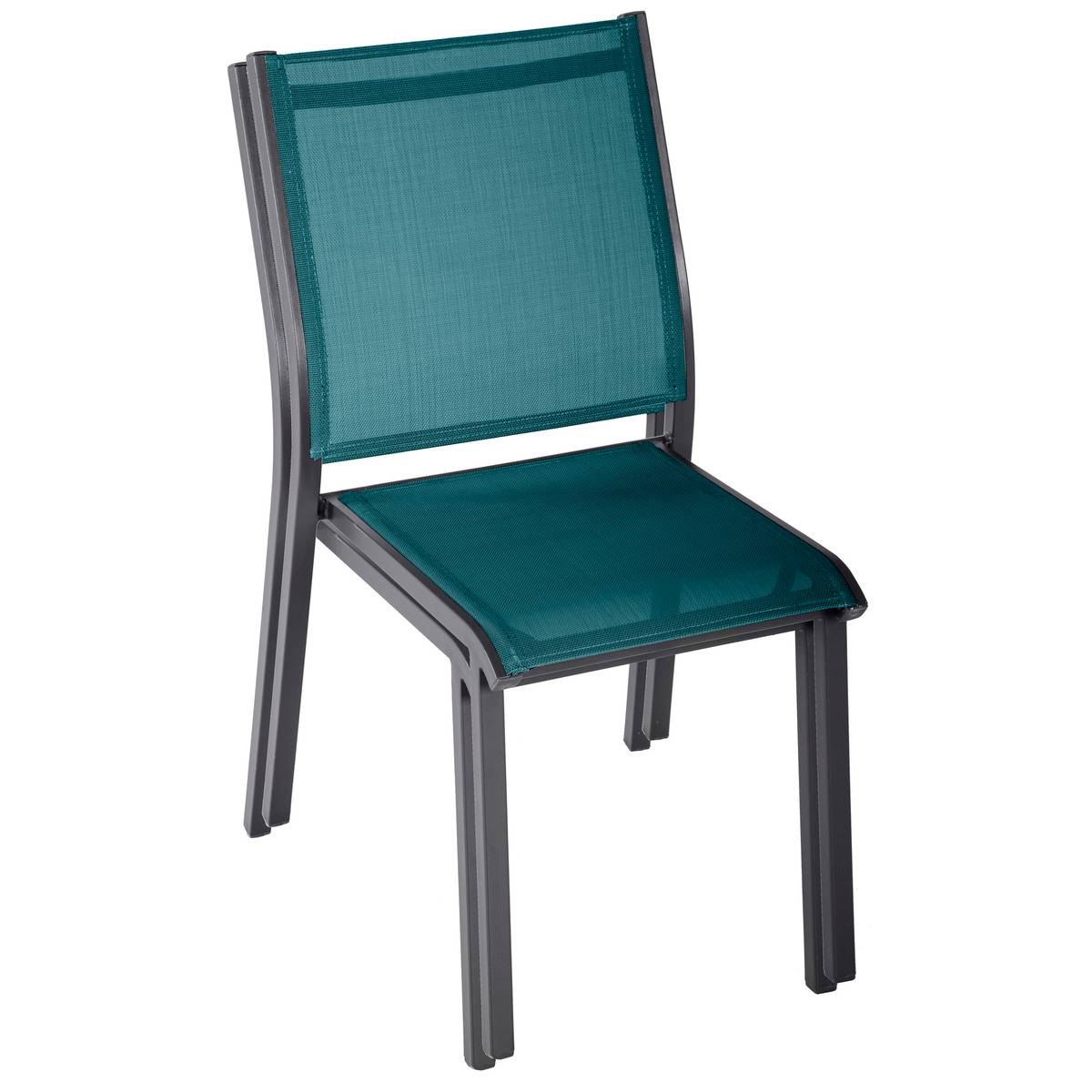Chaise de jardin empilable en aluminium ESSENTIA bleu canard, HESPERIDE