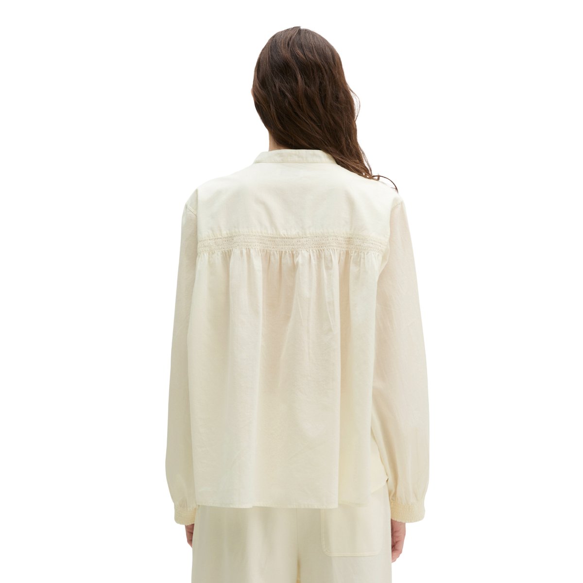 Blouse relaxed en voile de coton doux blanc naturel, MARC O'POLO