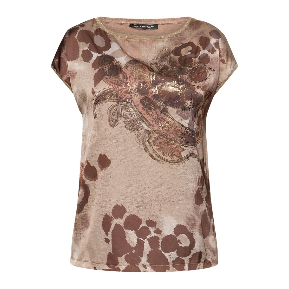 T-shirt façon blouse à impression brown/red, BETTY BARCLAY