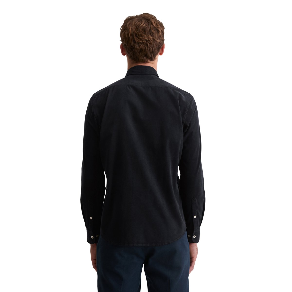 Chemise en velours côtelé shaped en pur coton bio bleu foncé, MARC O'POLO
