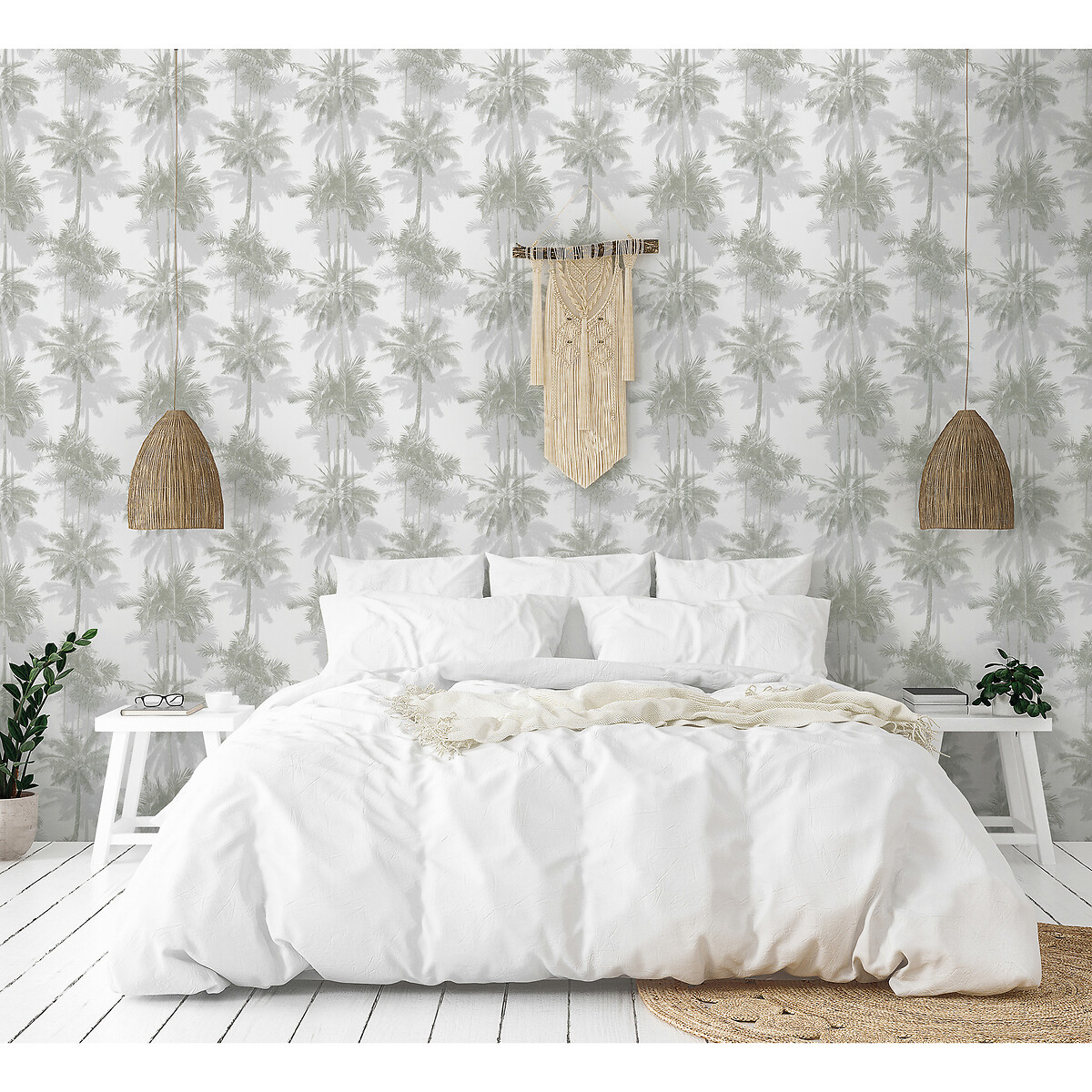 Papel de parede Giulia, Verde/Branco, da Interelife verde + branco, INTERELIFE