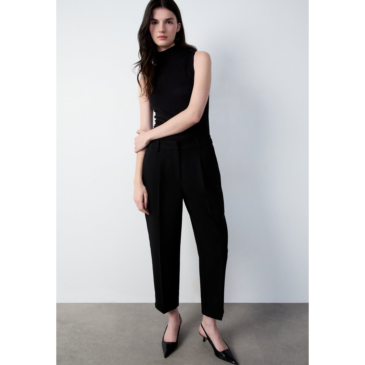 Pantalon coupe carotte ECARE noir, ETAM
